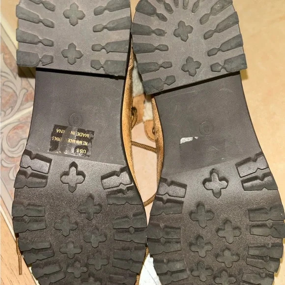 Cozy Tan Lace-Up Boots with Faux Fur - Picture 6 of 7